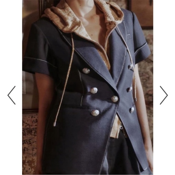 Veronica Beard Hastings Dickey Button Linen Blend Jacket Dark Navy Blue size 10 - Picture 12 of 16